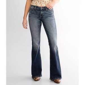 Buckle Black Fit No. 53 Bootcut Jeans Dark Wash Distressed 27x34 Womens